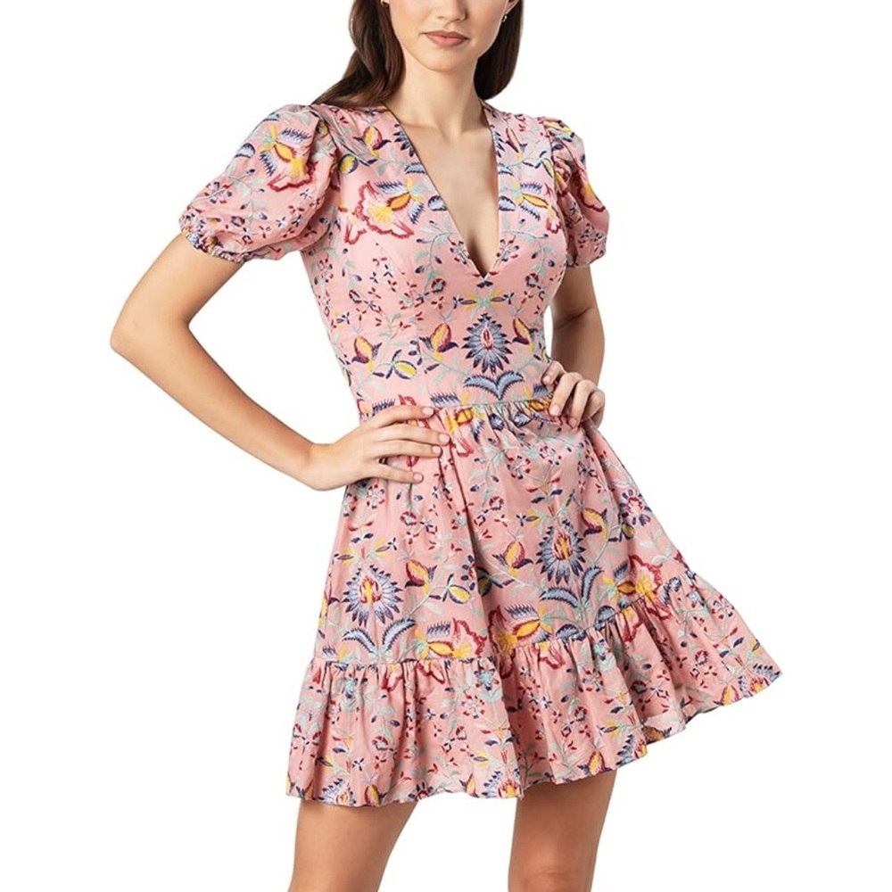 Dress the Population Pink Santina A-Line mini Dress Sz M